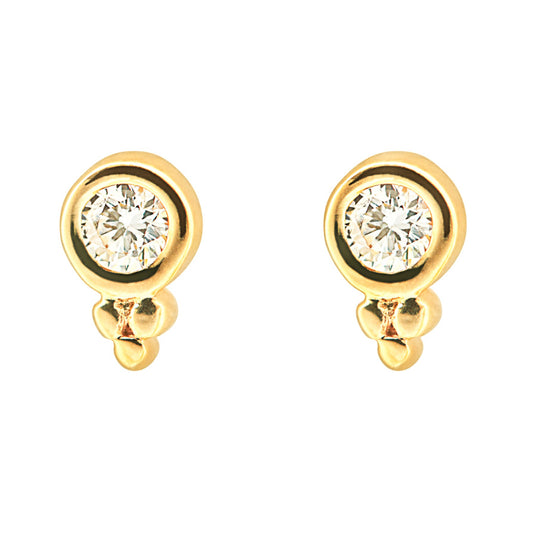 Diamond Crown Stud Earrings