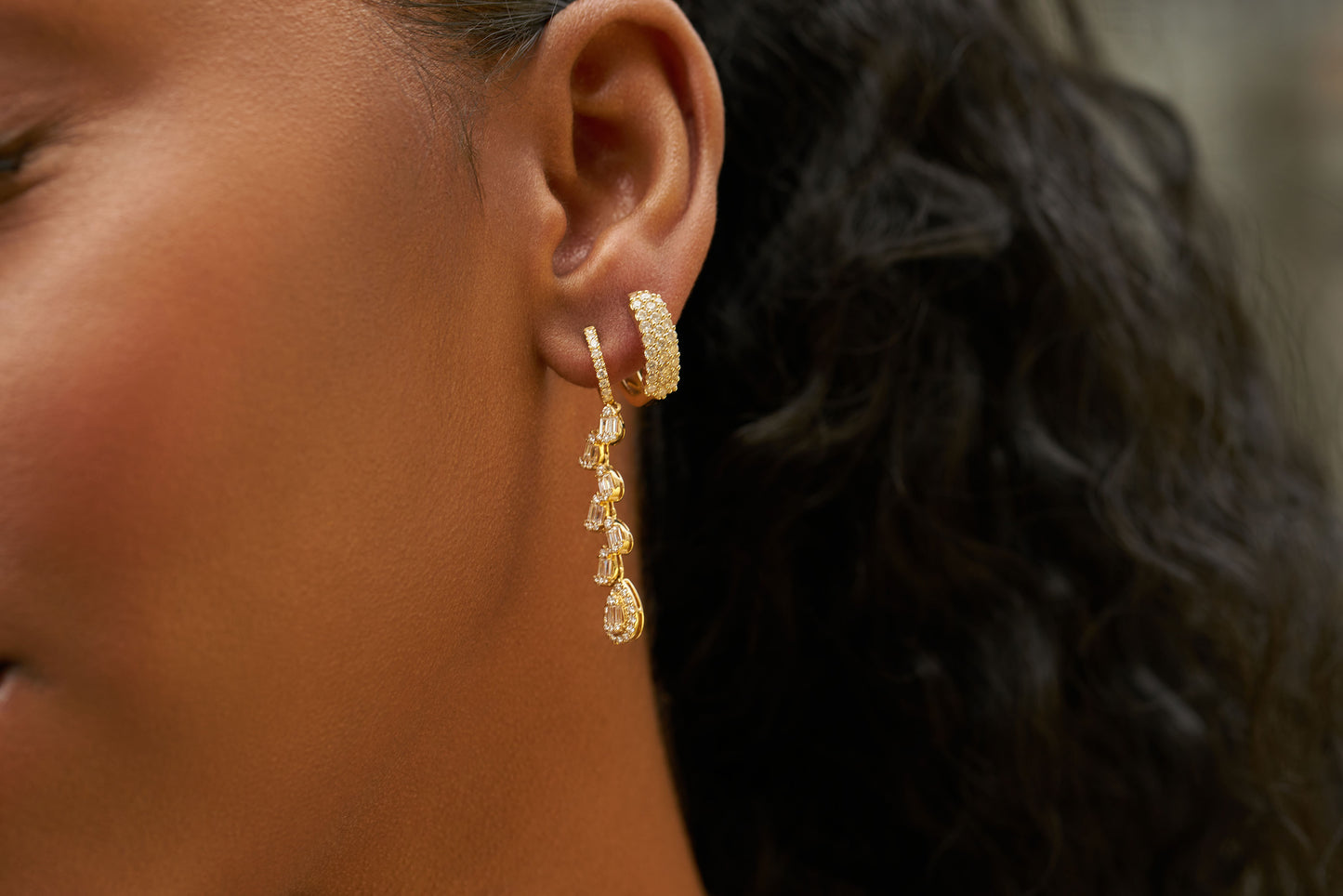 Diamond Huggie Earrings