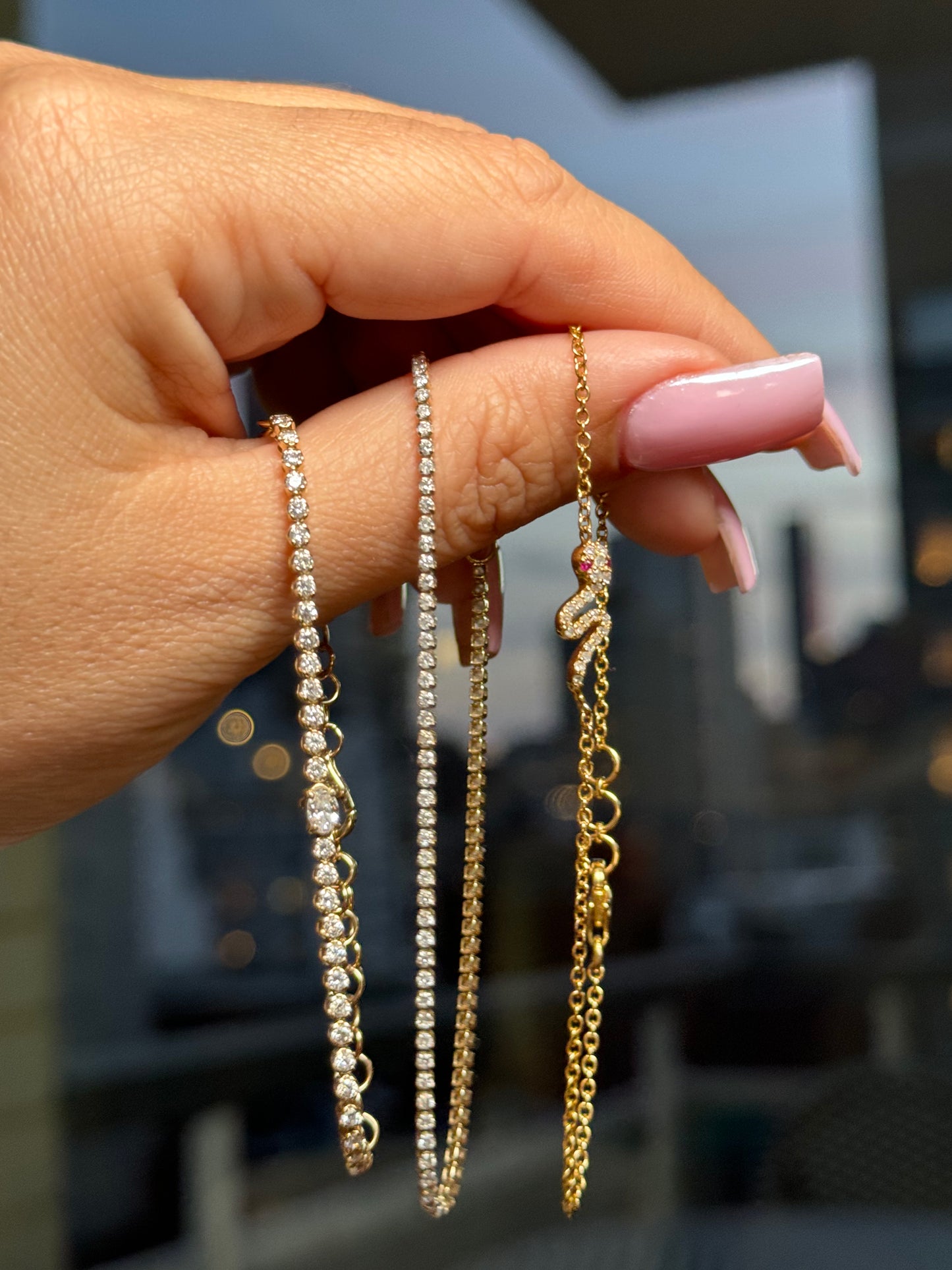Serpentine Diamond & Ruby Bracelet