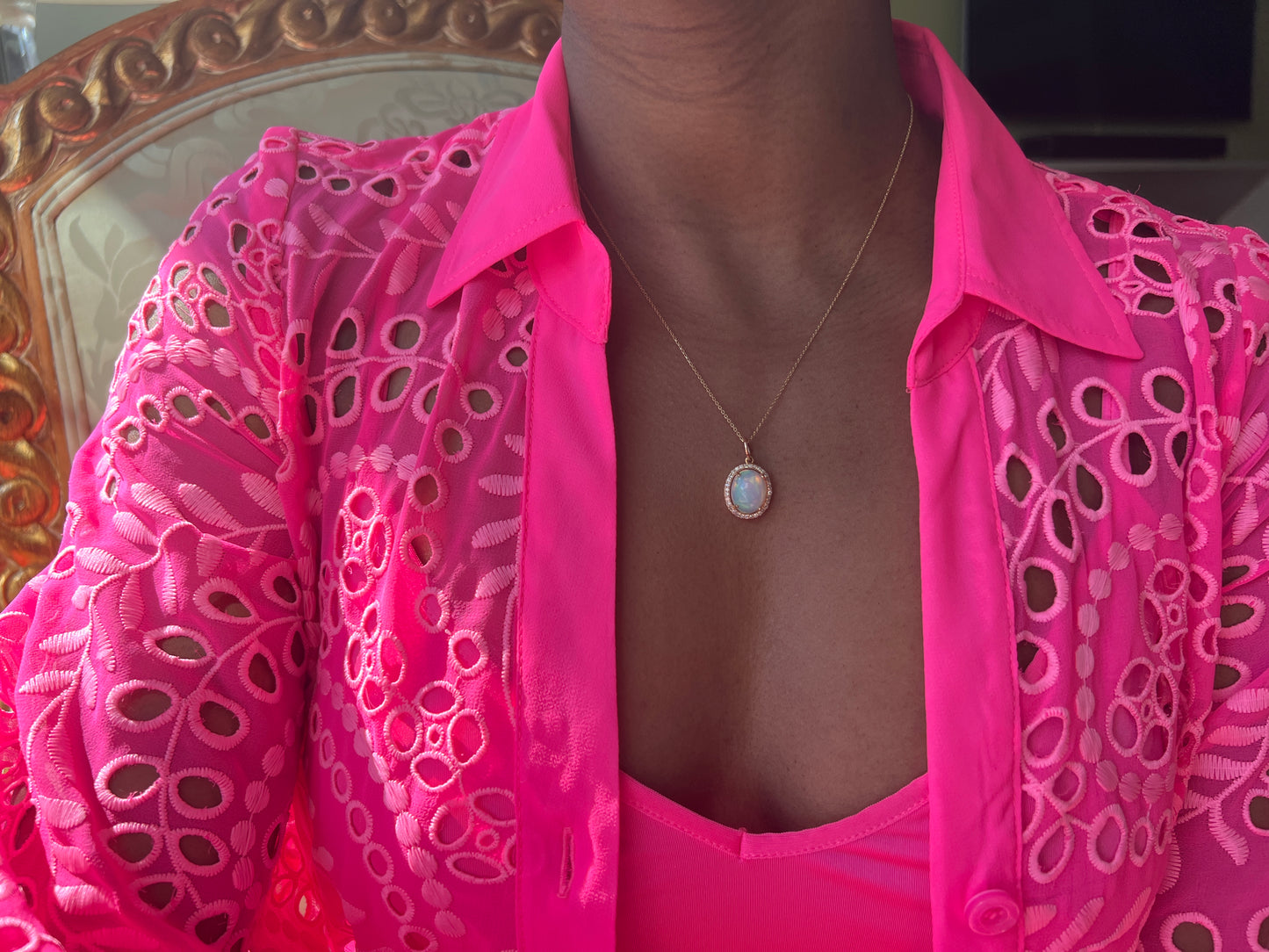 Opal & Diamond Pendant