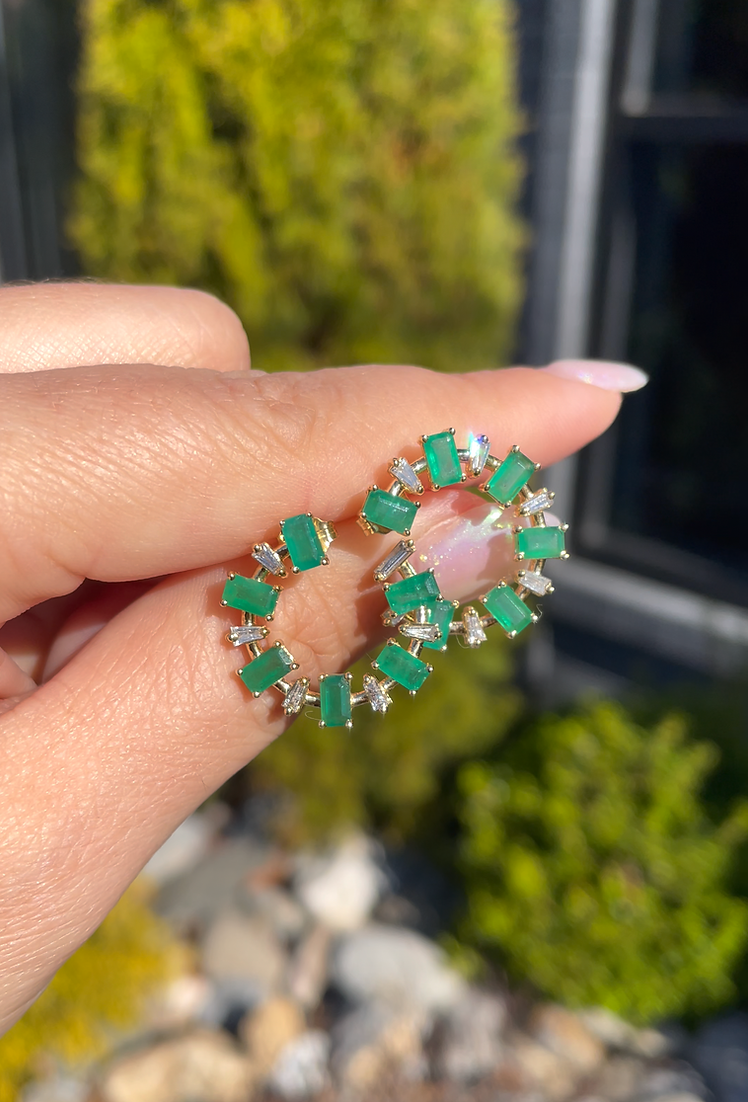 Emerald & Diamond Earrings