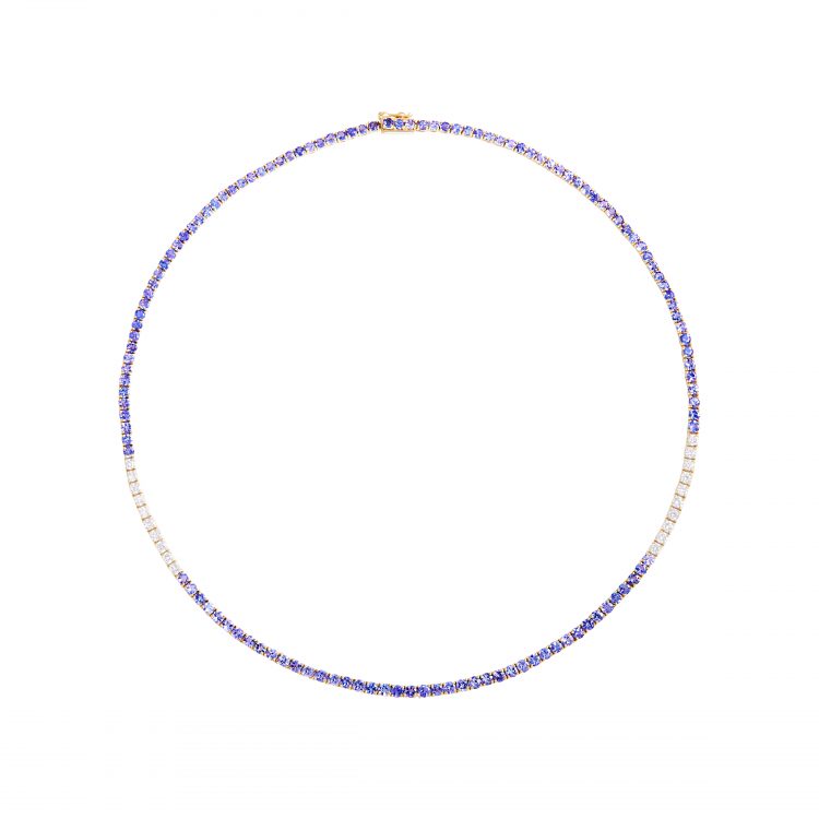 Tanzanite & Diamond Tennis Necklace