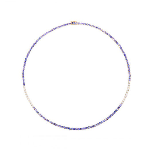 Tanzanite & Diamond Tennis Necklace