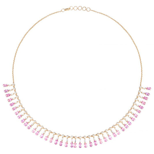 Pink Sapphire & Diamond Necklace