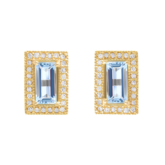 Aquamarine & Diamond Earrings