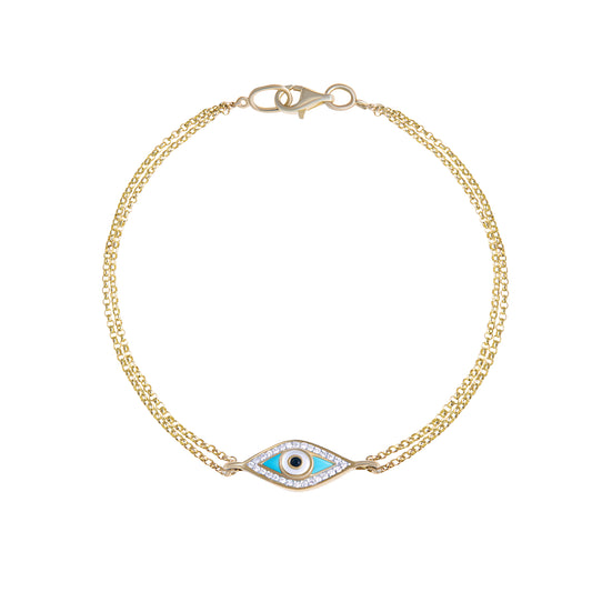 Diamond Double-Sided Evil Eye Bracelet