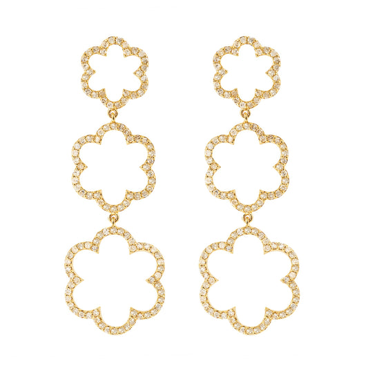Diamond Quatrefoil Dangle Earrings