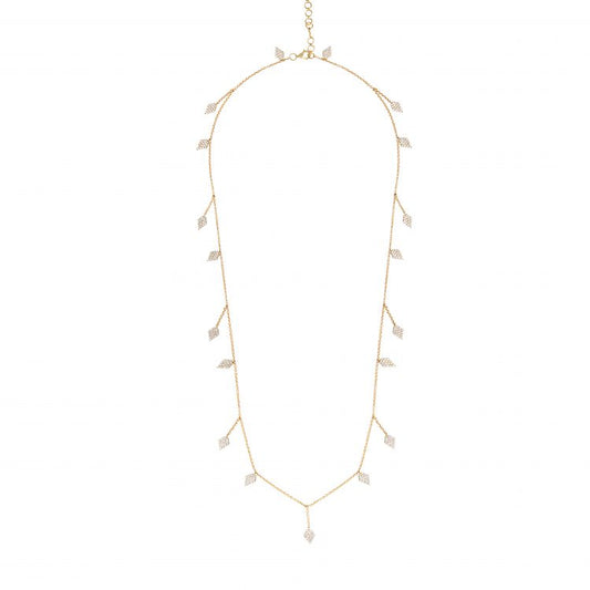 Leaf Motif Diamond & Gold Necklace