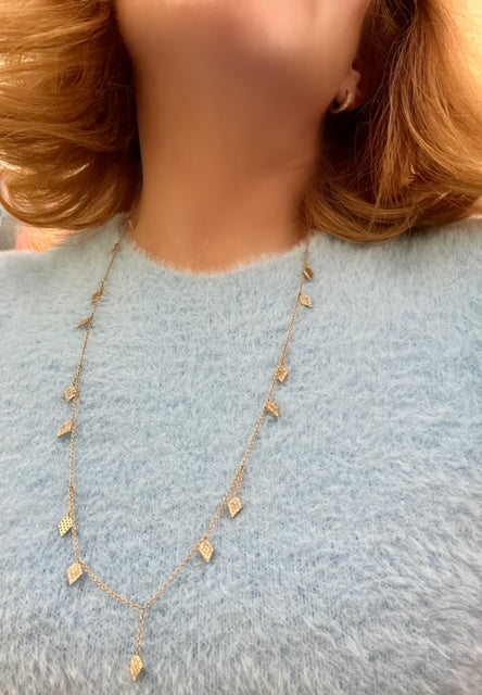 Leaf Motif Diamond & Gold Necklace