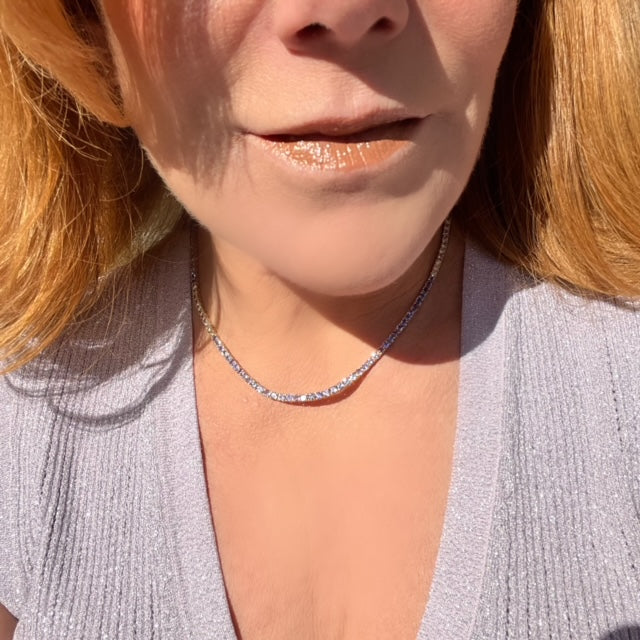 Tanzanite & Diamond Tennis Necklace