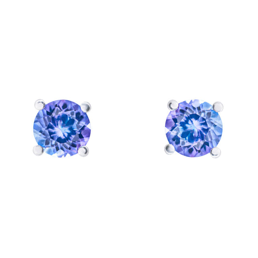 Top Gem Round Tanzanite Stud Earrings