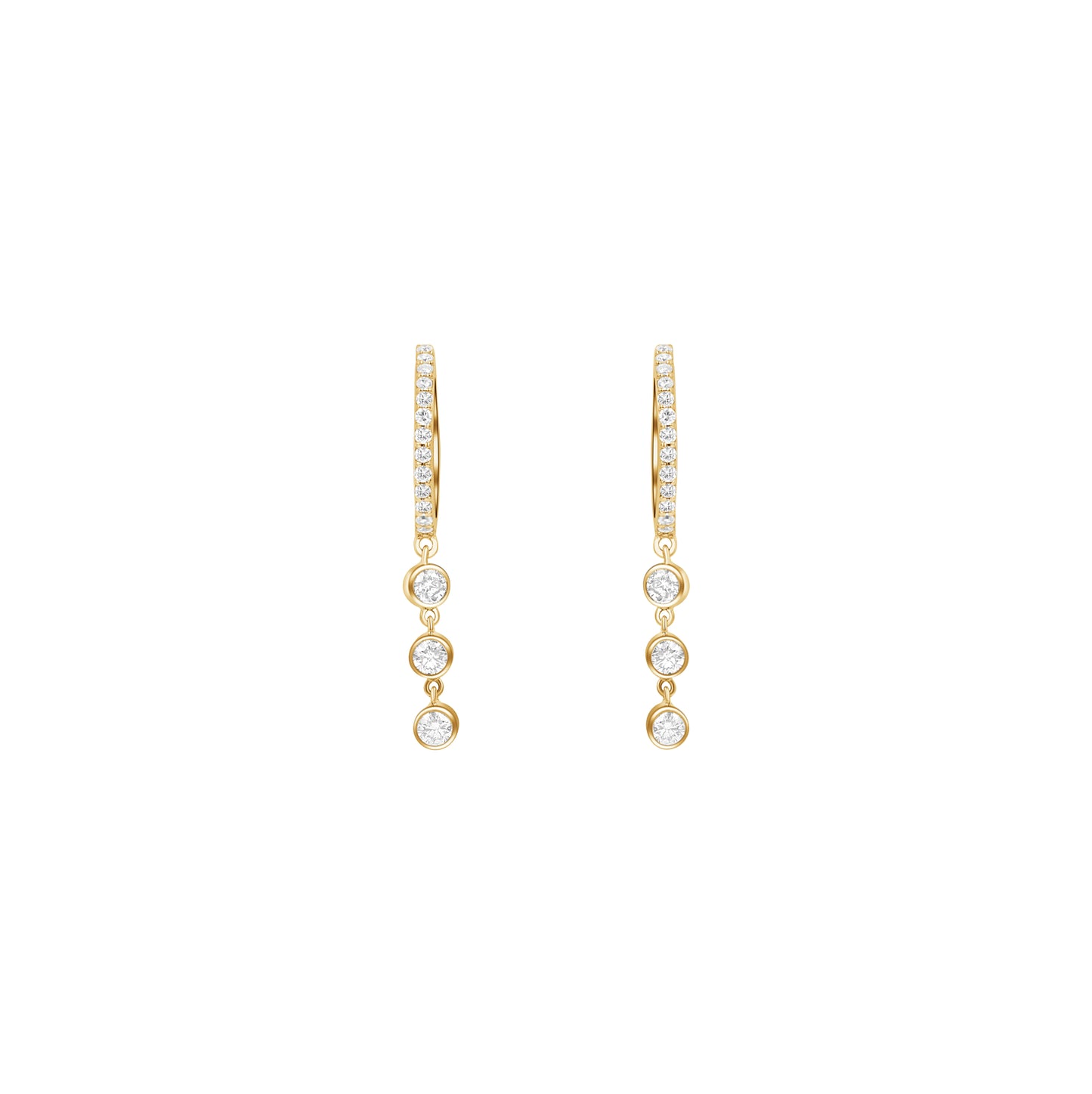 3 Drop Cascade Diamond Earrings