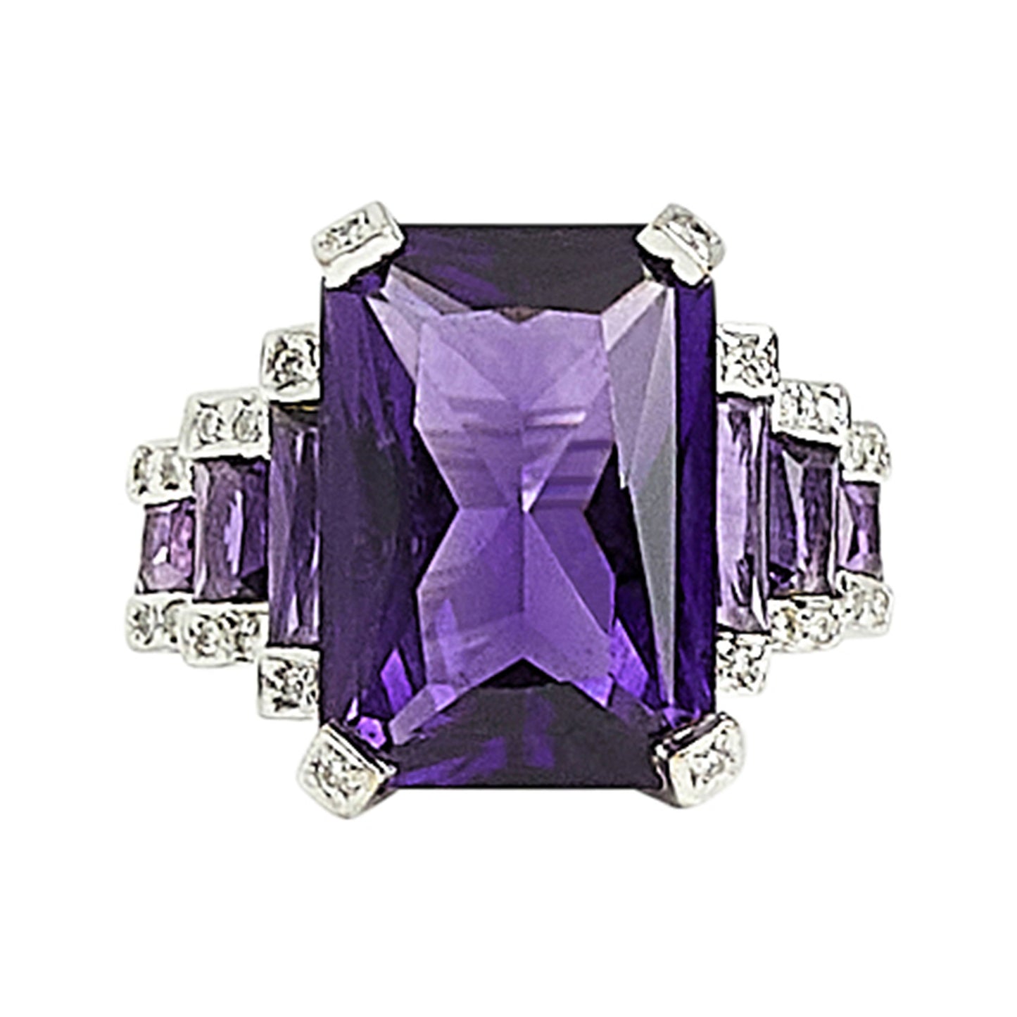 Estate Amethyst & Diamond Ring