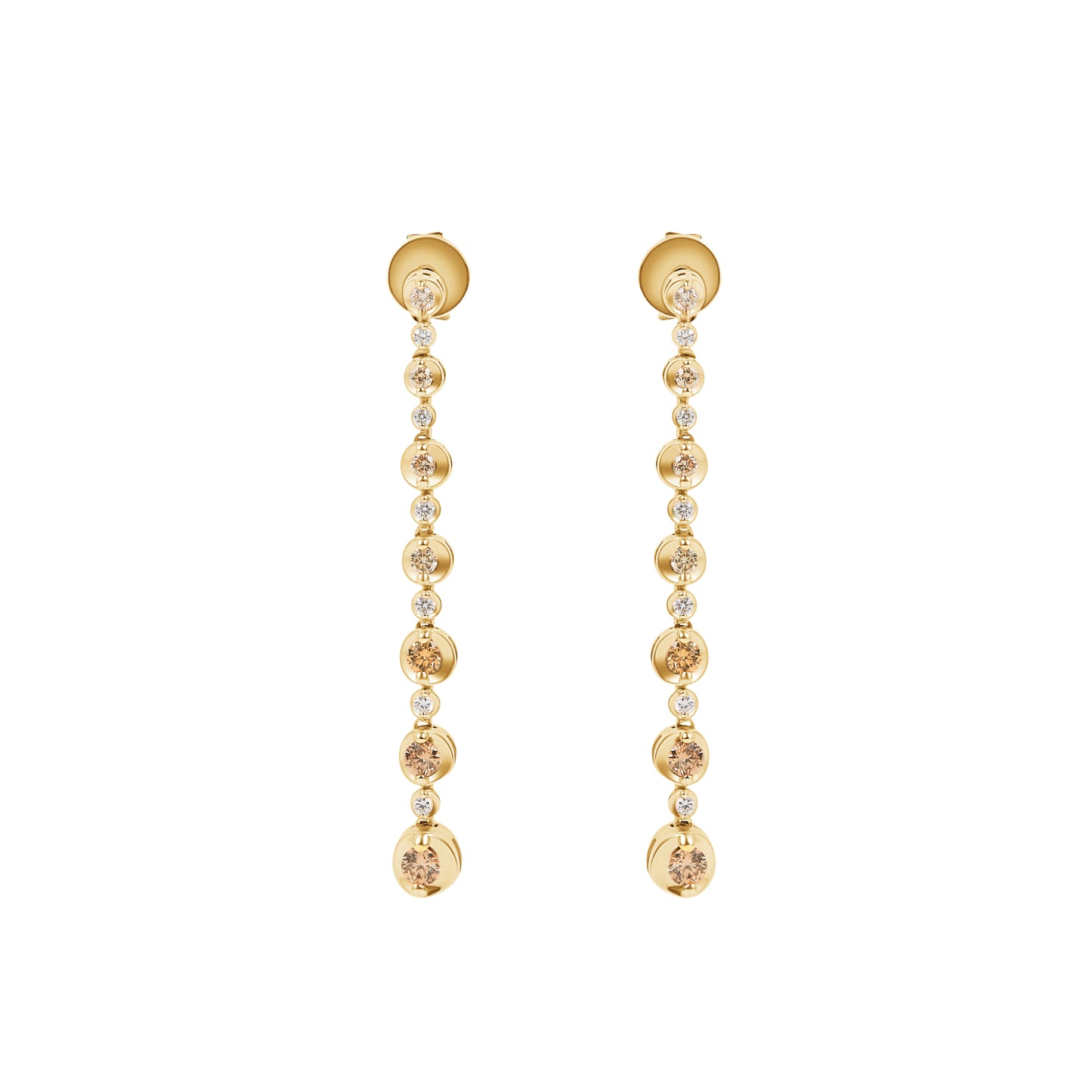 Cognac Champagne Diamond Dangle Earrings