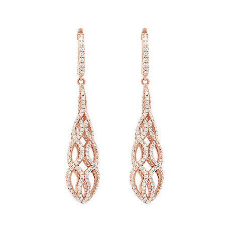 Diamond & Rose Gold Dangle Earrings