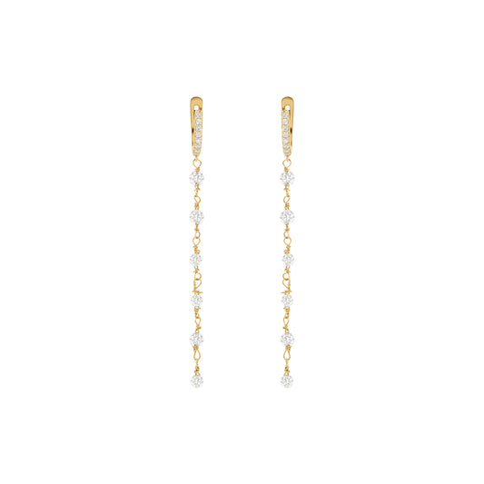 Floating Diamond Dangle Earrings