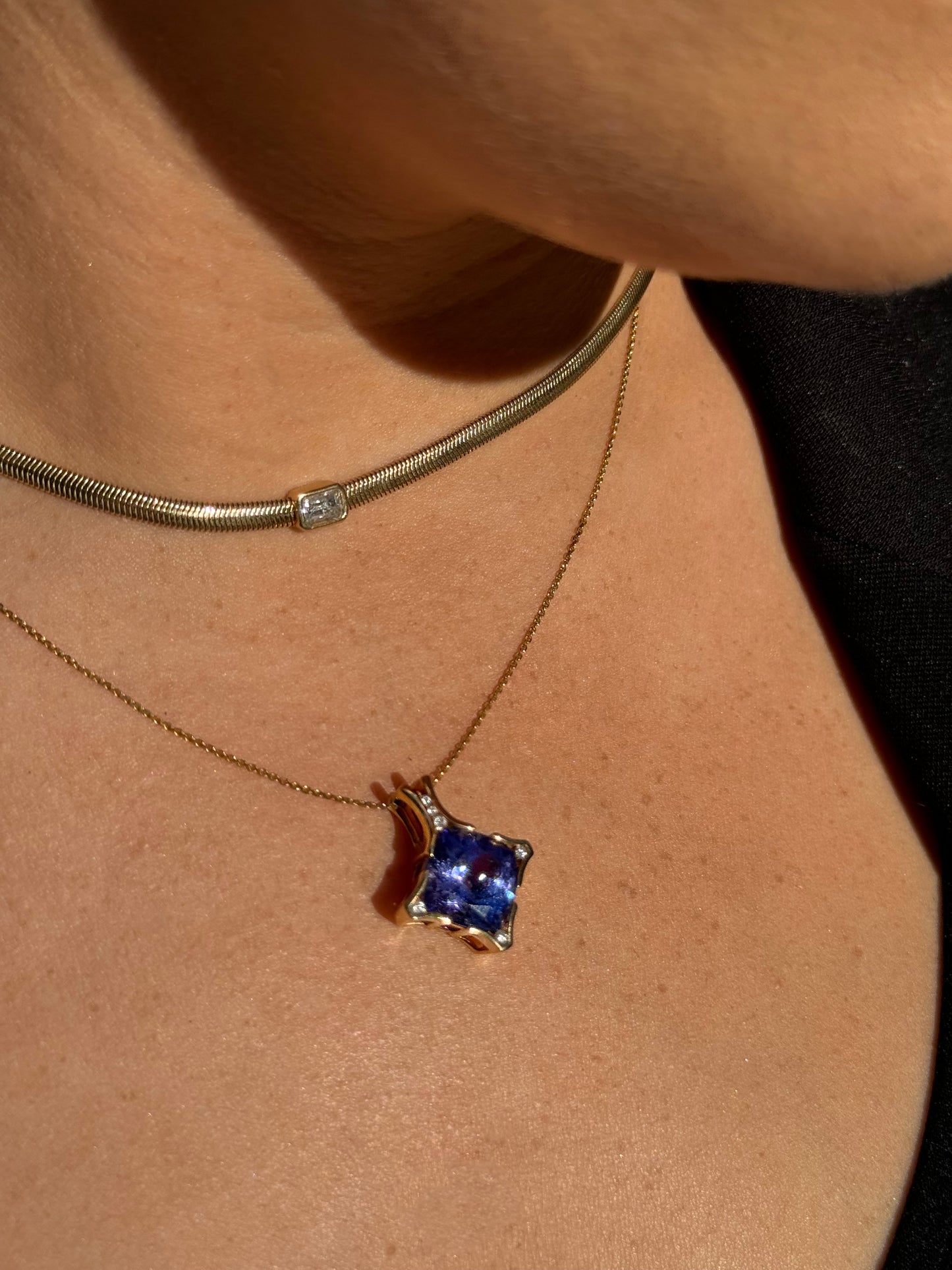 Tanzanite & Diamond Pendant