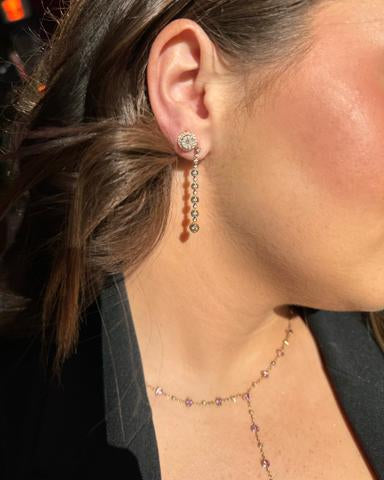 Cognac Champagne Diamond Dangle Earrings