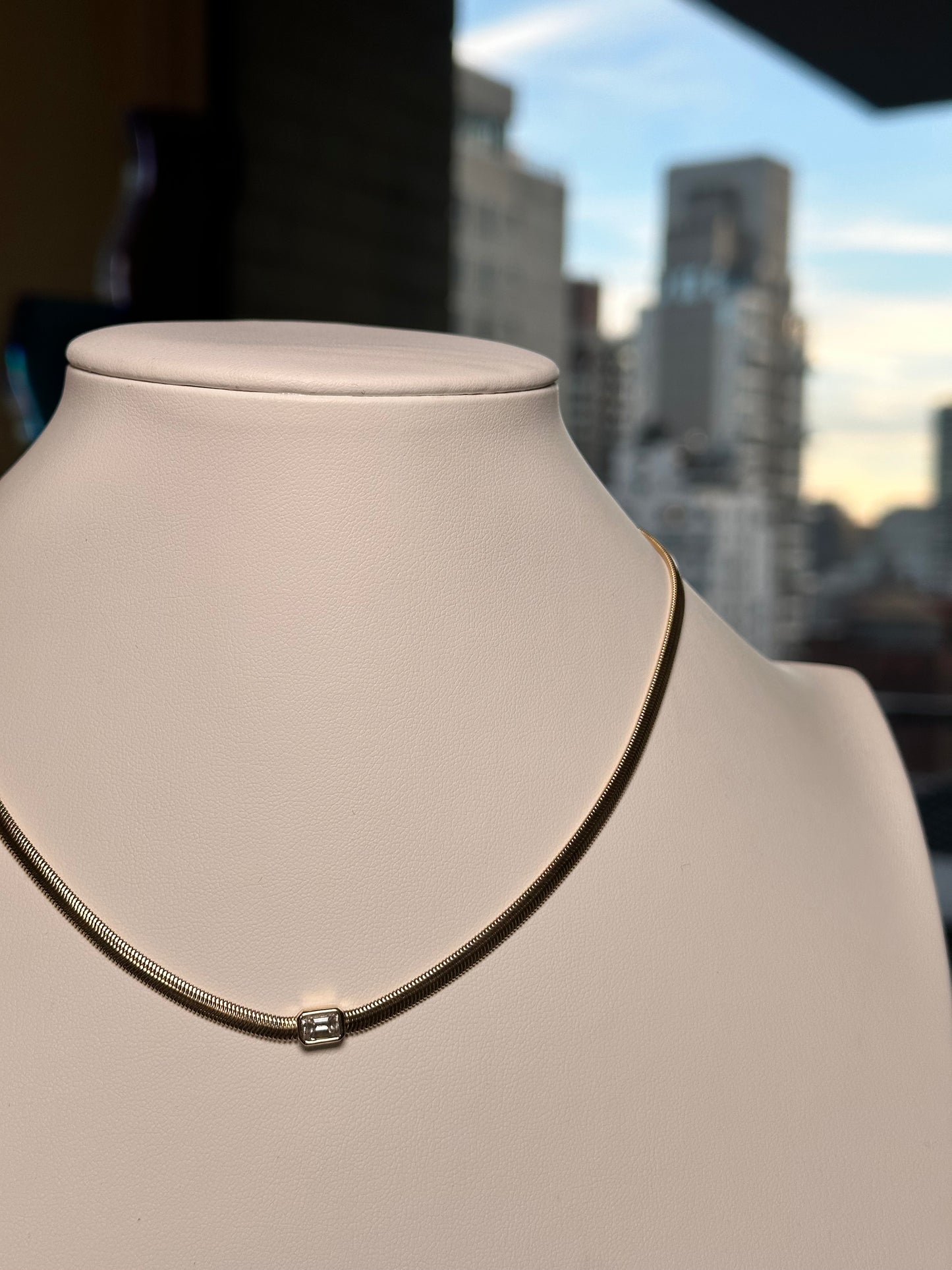 Bezel Set Diamond Solitaire Necklace