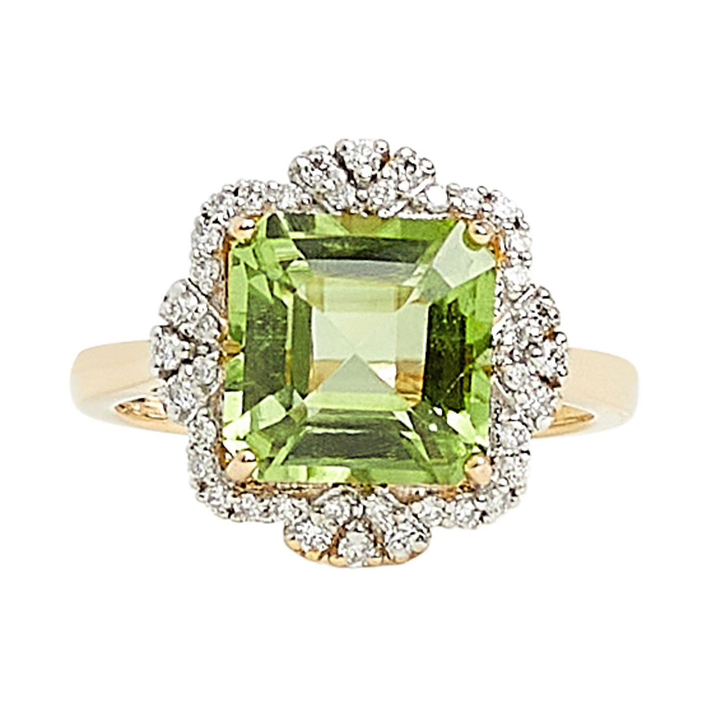 Peridot & Diamond Ring