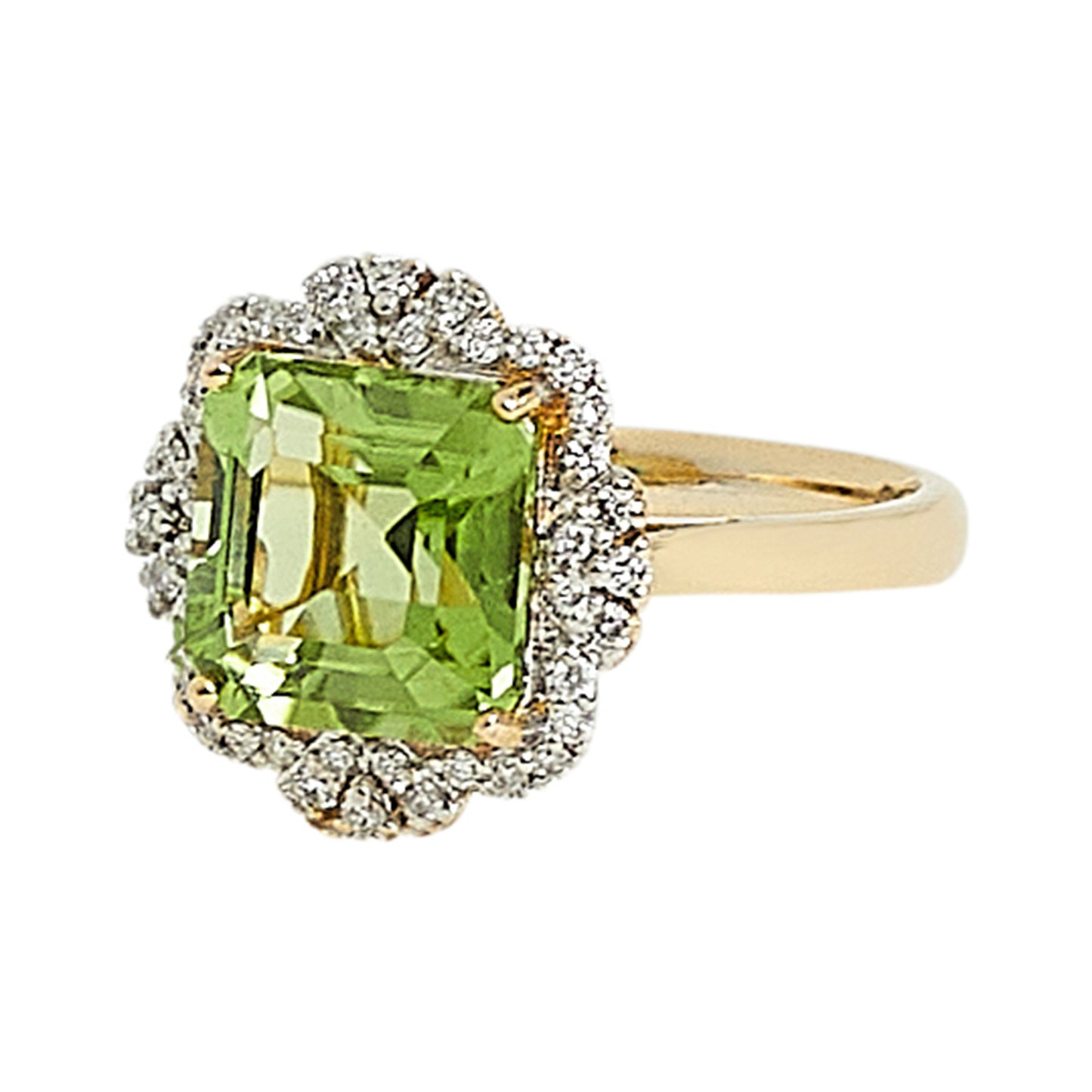 Peridot & Diamond Ring