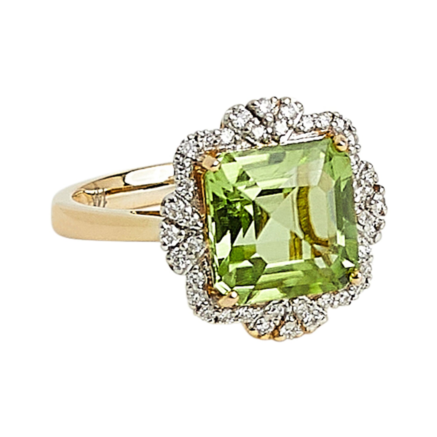 Peridot & Diamond Ring