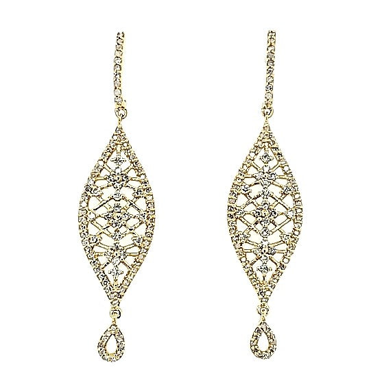 Diamond Openwork Teardrop Earrings