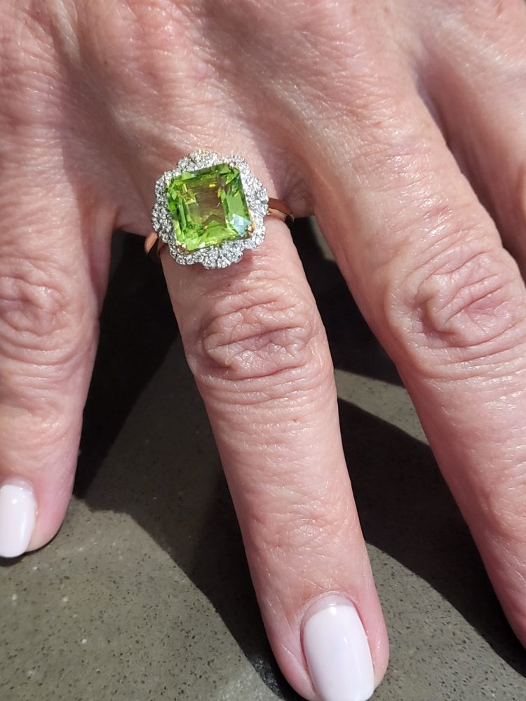 Peridot & Diamond Ring